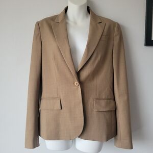 Theory Beige Single-Button Wool Blend Blazer size 8